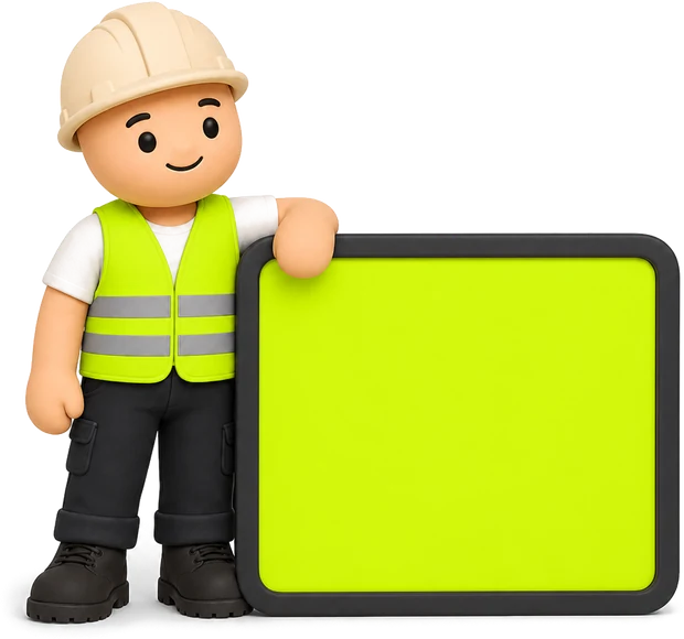 A tradesman checking the built site before it goes live