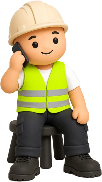 A tradesman taking a twenty-minute call