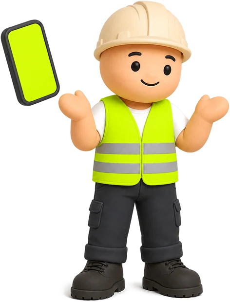 A tradesman as the phone starts ringing