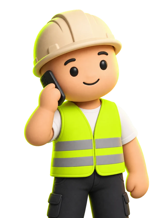 A tradesman taking the call